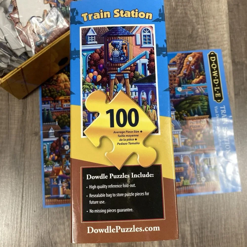 Lot of 3 Dowdle Puzzles Train Station Three Bears & Christmas Delivery 100-1000
